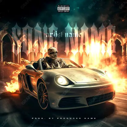 Обложка для трека с автомобилем «Death Race» — в оранжевых тонах