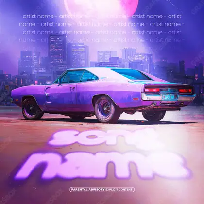 Premade album cover “My New City” — a street scene with windows and late evening light in a blue palette