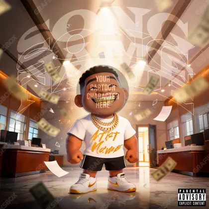Premade album cover “The Pay Day” — a subject with a character of its own in orange shades