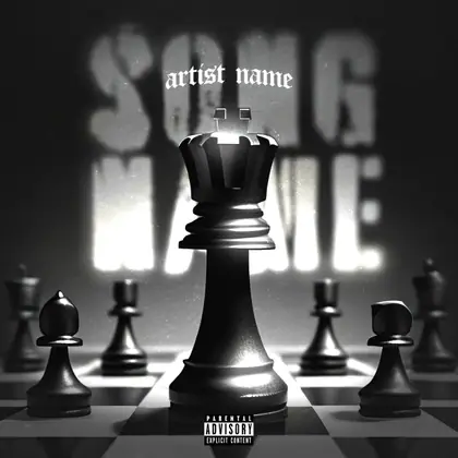 Portada de álbum prediseñada «Pawns» — un encuadre que no encaja en una sola categoría, en una gama en blanco y negro