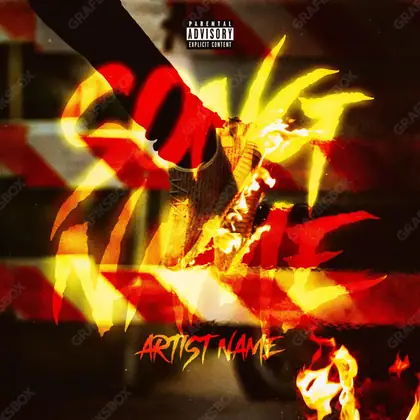 Готовая обложка для трека с огнём «Fire Yeezy» — в оранжевых тонах