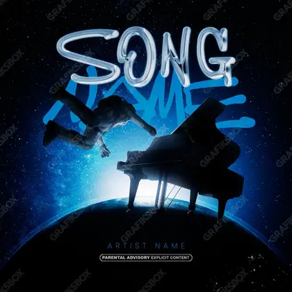 Portada de álbum prediseñada «Space Prod» — el espacio en cuadro y una sensación de escala, en tonos azules fríos