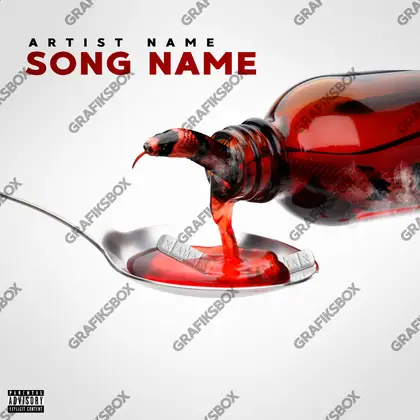 Premade album cover “Snake Lean” — dark art with a heavy atmosphere in a red palette