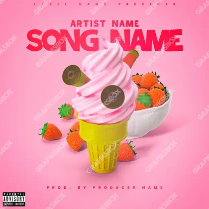 Premade album cover “Bulletcream” — a frame that refuses to sit in one category in deep red tones