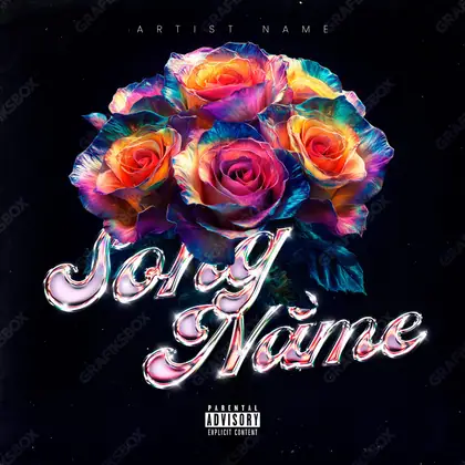 Premade album cover “Flowery” — a subject with a character of its own in deep red tones