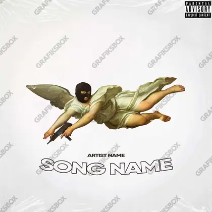 Premade album cover “Angel” — dark art with a heavy atmosphere in orange shades