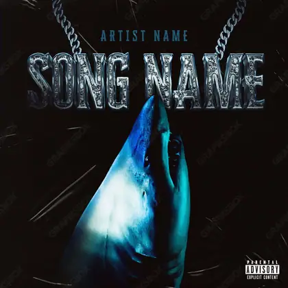 Premade album cover “Sea Hunter” — nature in frame: sky, water and air in cool blue tones