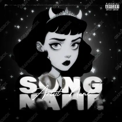 Portada de álbum prediseñada «Sad Tiara» — un encuadre contenido con sensación de soledad, en una gama en blanco y negro