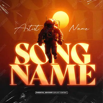 Premade album cover “Measuring Time” — an original visual idea with no close match in the catalogue in an orange palette