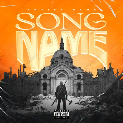 Portada de álbum prediseñada «Fight Alone» — una toma silenciosa sobre marcharse y las habitaciones vacías, en una gama naranja