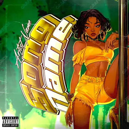 Portada de álbum prediseñada «Pole Jungle» — un motivo con carácter propio, en matices anaranjados