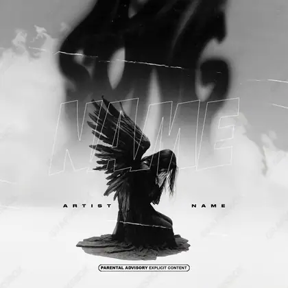 Обложка для песни с ночным сюжетом «The Black Soul» — в чёрно-белом