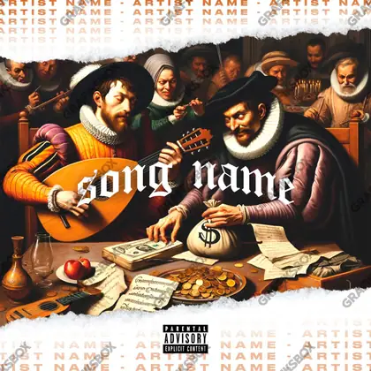 Portada de álbum prediseñada «Accounting» — un motivo con carácter propio, en una gama naranja