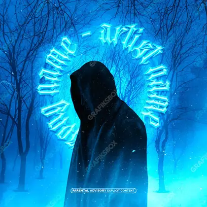 Premade album cover “Blue Shadow” — a night scene with deep shadow in cool blue tones