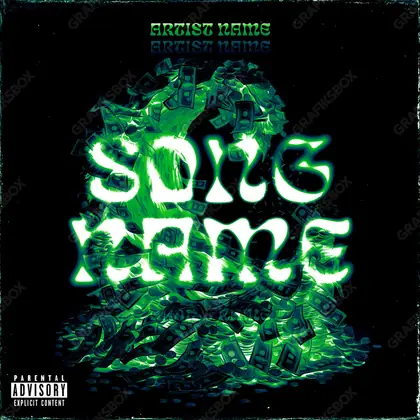 Premade album cover “Bread Wave” — a non-representational frame built on colour and texture in green shades