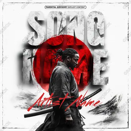 Portada de álbum prediseñada «Shaolin» — un encuadre que no encaja en una sola categoría, en tonos rojos intensos