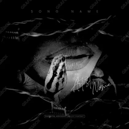 Portada de álbum prediseñada «Daring» — un encuadre que no encaja en una sola categoría, en una paleta monocroma