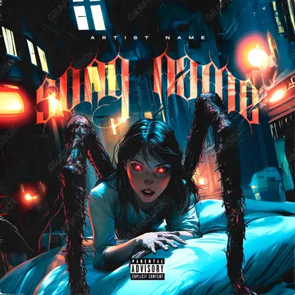 Portada de álbum prediseñada «Saphrys» — una idea visual original sin equivalente cercano en el catálogo, en una gama azul