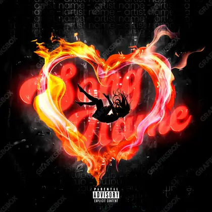 Portada de álbum prediseñada «Let You Go» — una idea visual original sin equivalente cercano en el catálogo, en una gama roja