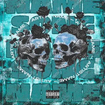 Portada de álbum prediseñada «Breakup» — una idea visual original sin equivalente cercano en el catálogo, en tonos azules fríos