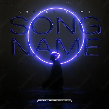 Premade album cover “Male” — a subject facing the camera with almost no decoration in cool blue tones