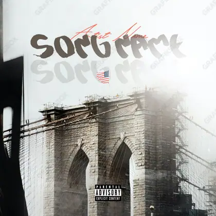 Portada de álbum prediseñada «Bridge» — un encuadre urbano de textura densa, en una paleta monocroma