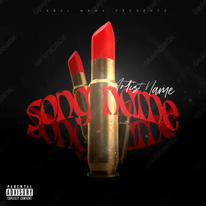 Premade album cover “Bulletstick” — a subject with a character of its own in a red palette