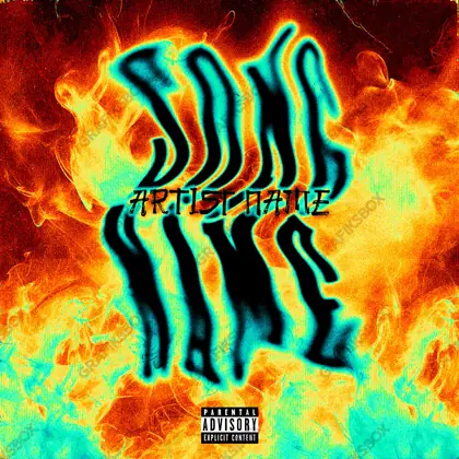 Premade album cover “Boiling Point” — an original visual idea with no close match in the catalogue in orange shades