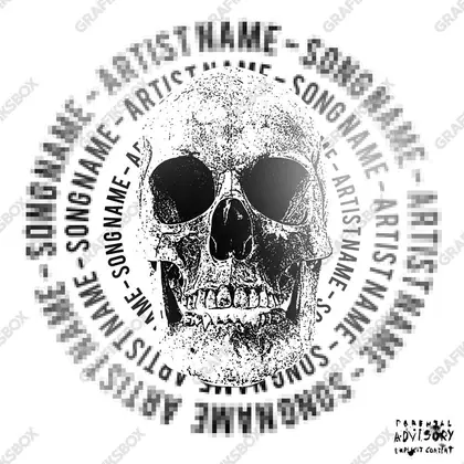 Обложка для трека «Bitskull» — в чёрно-белом