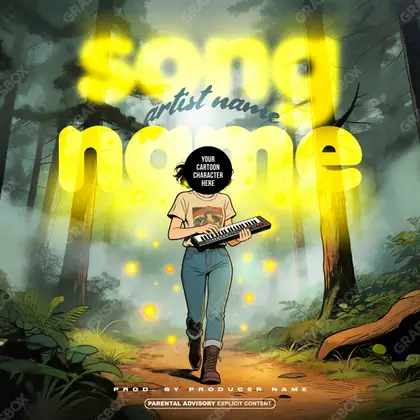 Portada de álbum prediseñada «Lonely Path» — una escena melancólica bajo luz apagada, en una gama dorada