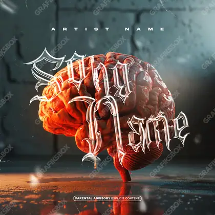 Portada de álbum prediseñada «Machinery» — un encuadre que no encaja en una sola categoría, en una gama roja