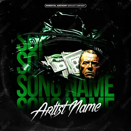 Portada de álbum prediseñada «Payday 3» — una idea visual original sin equivalente cercano en el catálogo, en una gama verde