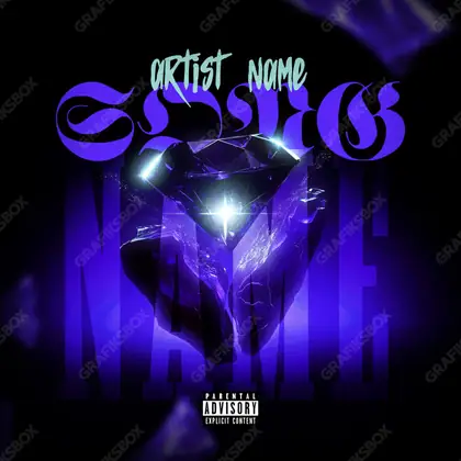 Portada de álbum prediseñada «Violet Crystal» — cromo, vidrio y reflejos de espejo, en tonos violetas