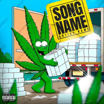 Portada de álbum prediseñada «Dope Man» — un retrato de hombre con sombra densa y luz contenida, en una gama verde