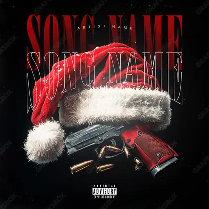 Portada de álbum prediseñada «Glock Santa» — un motivo con carácter propio, en tonos rojos intensos