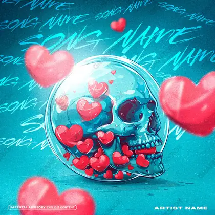 Готовая обложка для трека про любовь «Dying Love» — в синих тонах