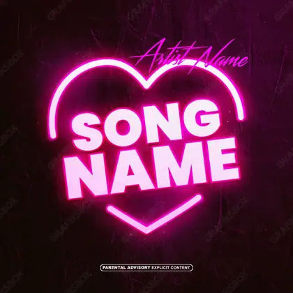 Обложка для песни с неоном «Neon Love» — в розовых тонах