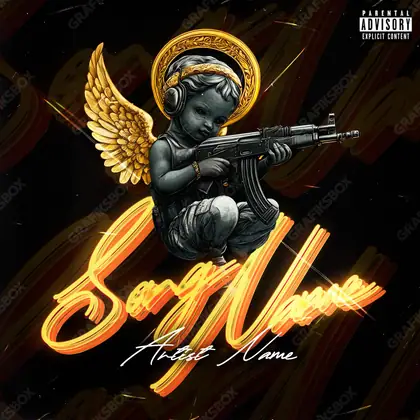 Portada de álbum prediseñada «Agent Angel» — una escena sombría que mantiene la tensión, en matices anaranjados