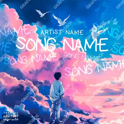 Premade album cover “The Dreams” — a surreal frame with its own logic of space in a blue palette