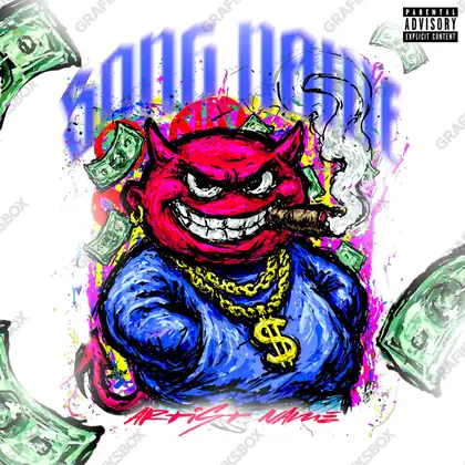 Portada de álbum prediseñada «Lucifer Flow» — una idea visual original sin equivalente cercano en el catálogo, en una gama azul