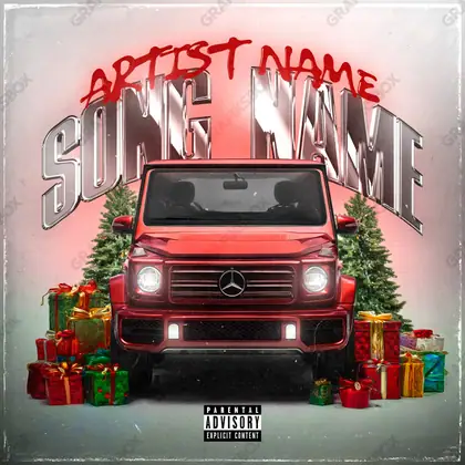 Готовая обложка для трека «Xmas Benz» — в красных тонах