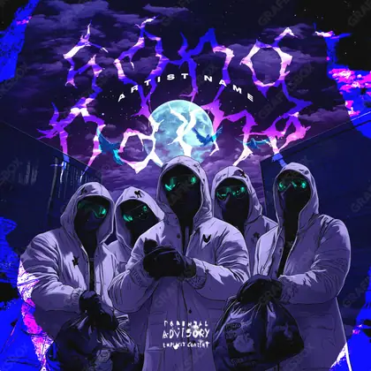 Обложка для песни с ночным сюжетом «Night Equipment» — в синих тонах