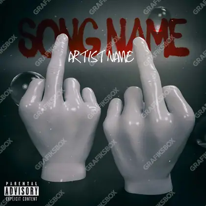 Portada de álbum prediseñada «Fxck» — una idea visual original sin equivalente cercano en el catálogo, en una gama en blanco y negro
