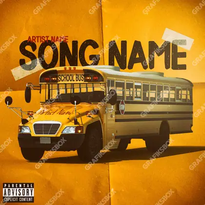 Portada de álbum prediseñada «School» — un motivo con carácter propio, en matices anaranjados