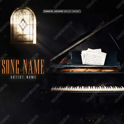 Обложка для песни «Piano» — в оранжевых тонах