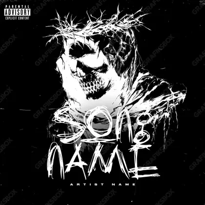 Premade album cover “Dark Core” — night in frame: little light, plenty of space in a black and white palette
