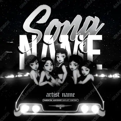Обложка для песни с девушкой «Nightlife Girls» — в чёрно-белом