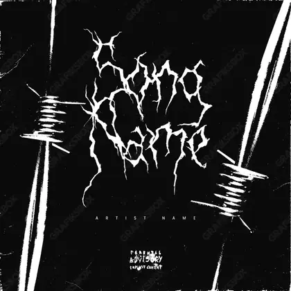 Premade album cover “Dark Heavy” — a night scene with deep shadow in a monochrome palette