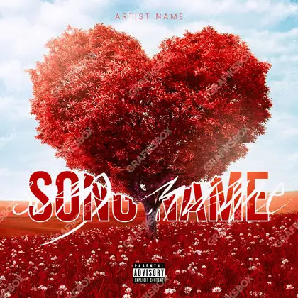 Portada de álbum prediseñada «Luv Season» — un motivo con carácter propio, en tonos rojos intensos