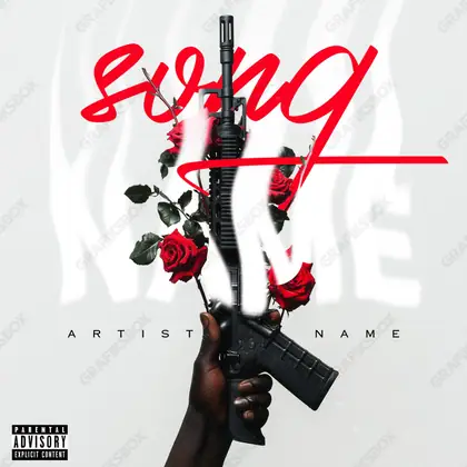 Купить обложку для трека с цветами «Rose Gun» — в красных тонах